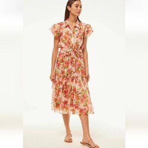 Misa midi dress sz M Viola floral Button Down Romantic Whimsical